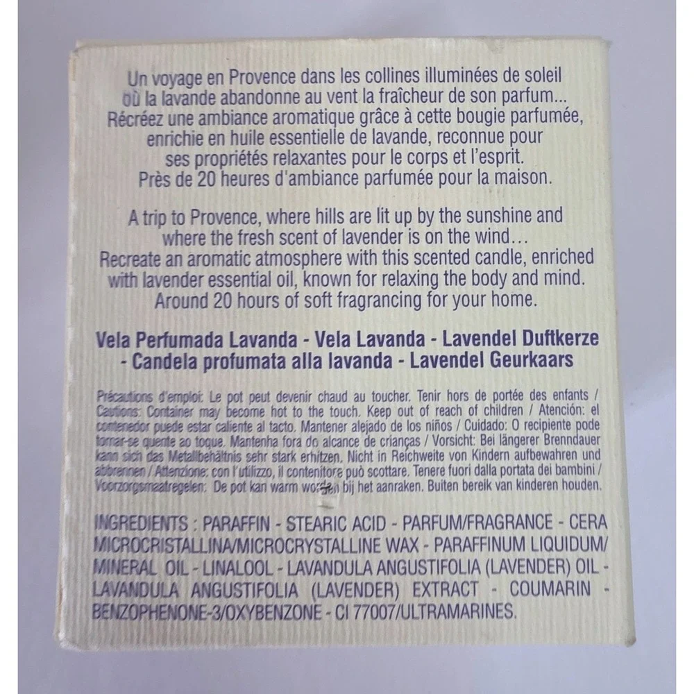 L'Occitane Lavender Scented Candle Set of 2 Bougie Parfumee Lavande 3.5oz France